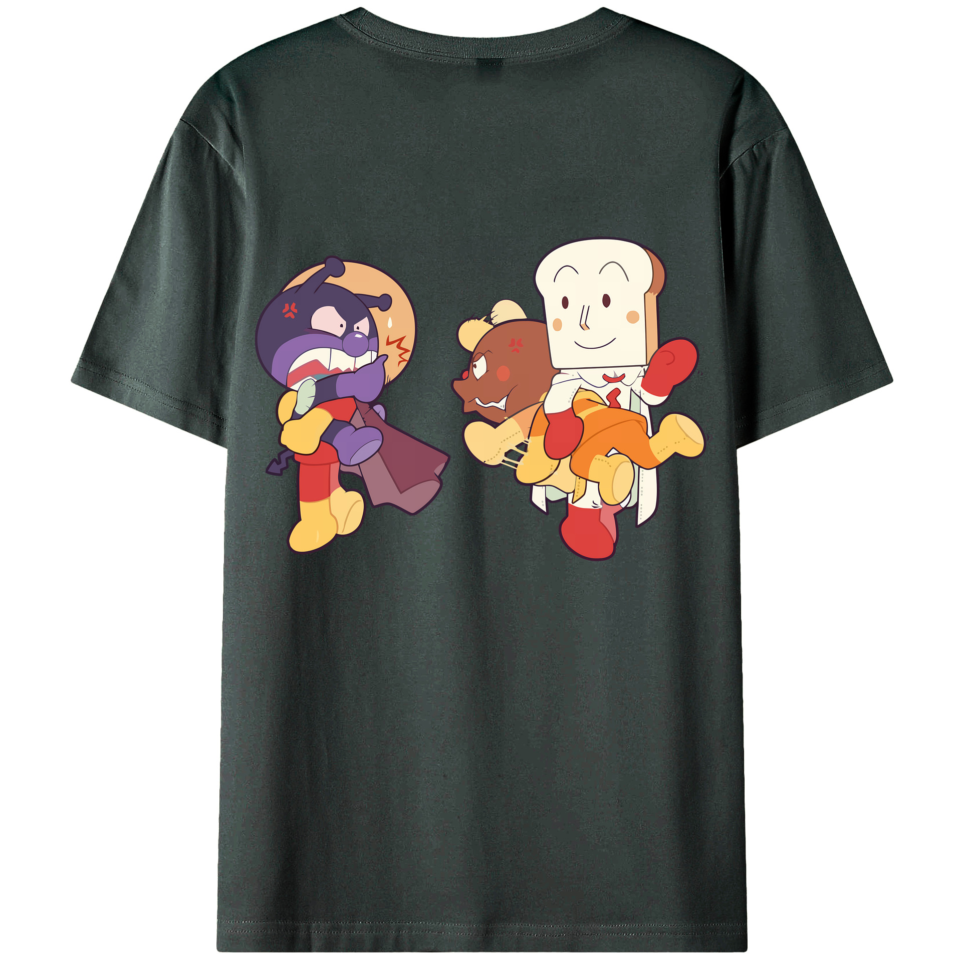 （画像用） アンパンマン Anpanman 綿100％ メンズ半袖Tシャツ（バックプリント） 通気性